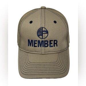 NWOT Shooters World Member Khaki Tan Embroidered Stitched Strapback Hat Cap